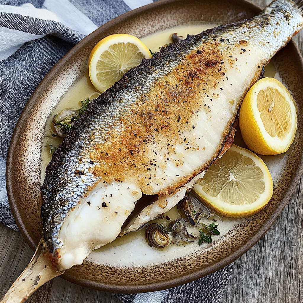 Recipe preparation for Salt-Crusted Sea Bass with Lemon & Herbs
