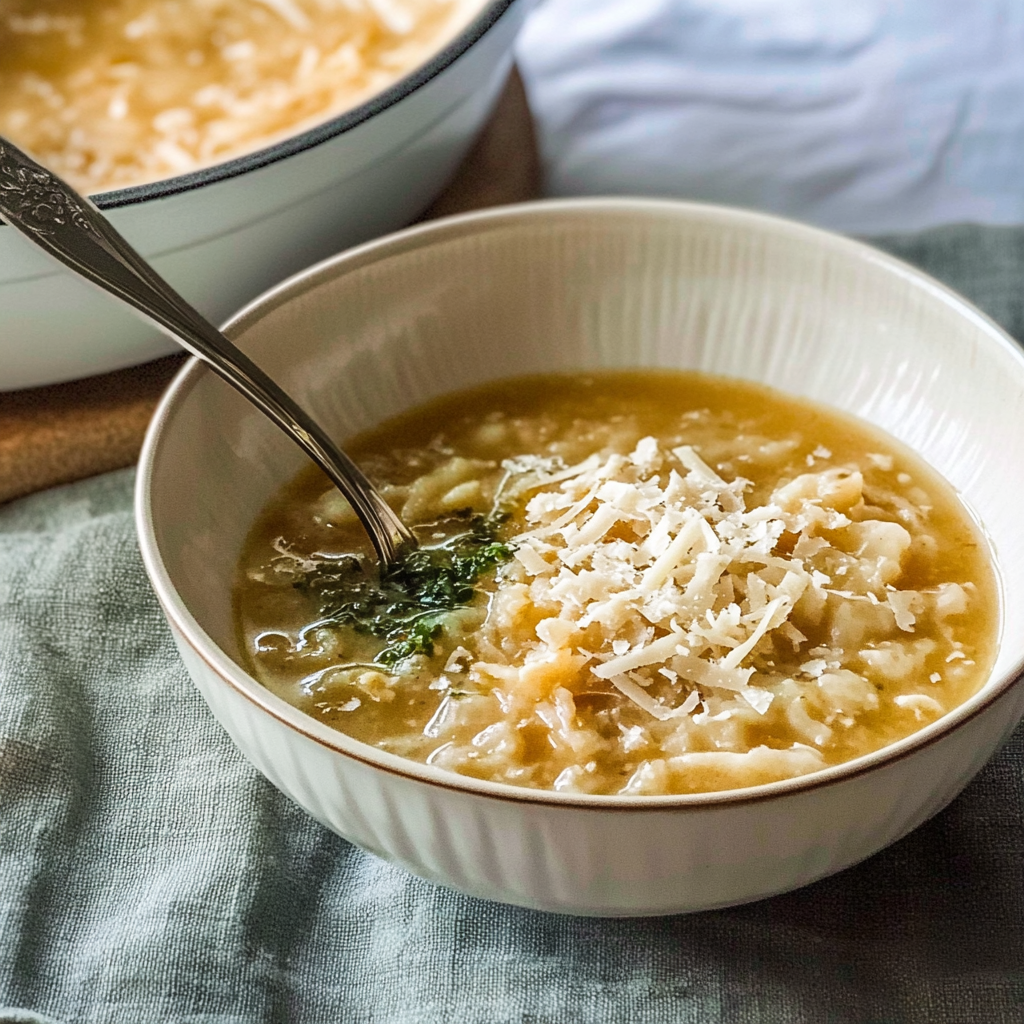 Recipe preparation for Parmesan Cabbage Soup