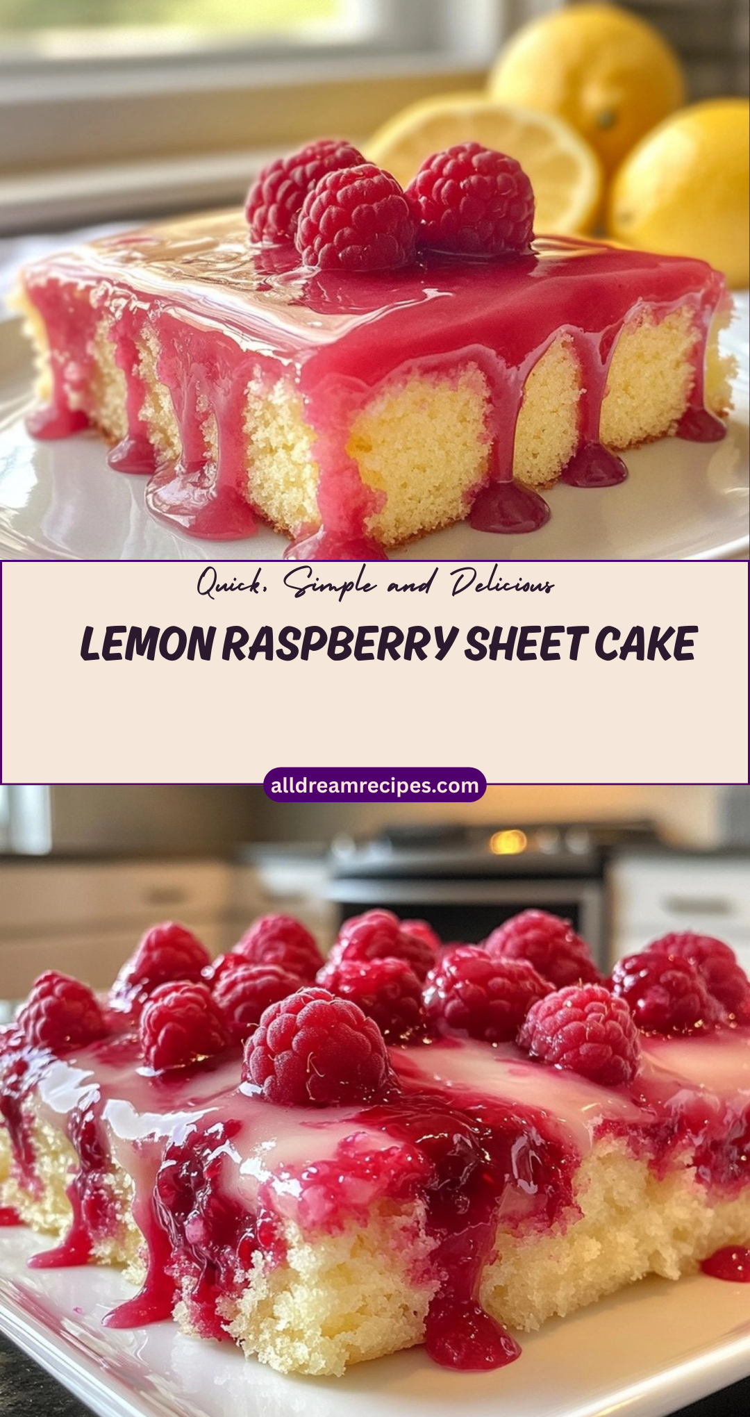 Lemon Raspberry Sheet Cake