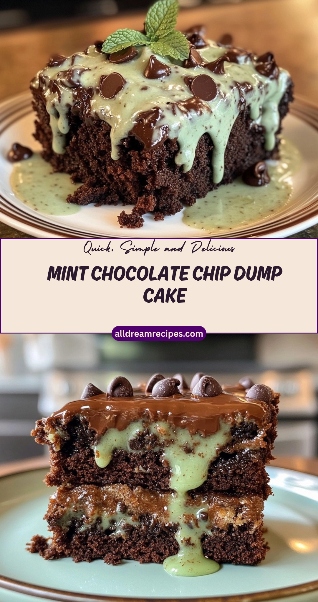 Mint Chocolate Chip Dump Cake