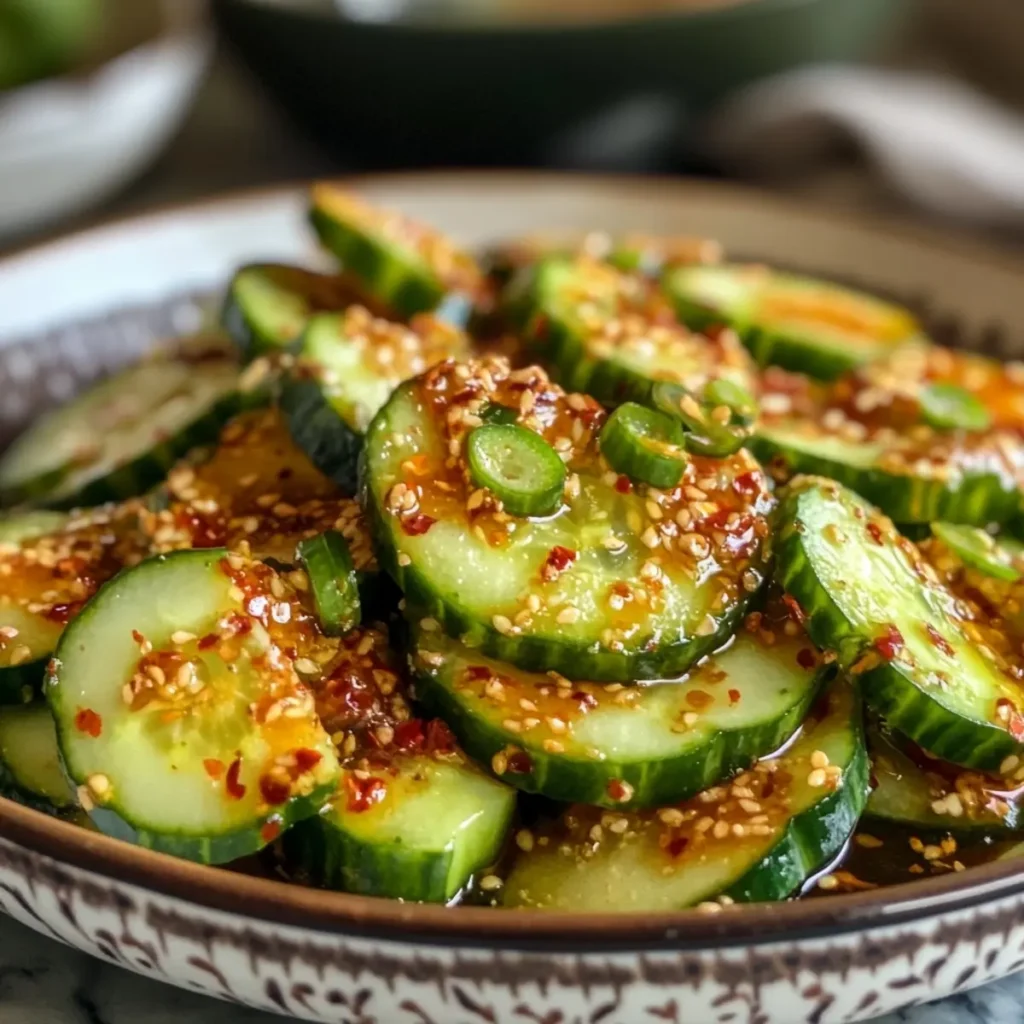 Smashed Cucumber Salad with Chili Oil