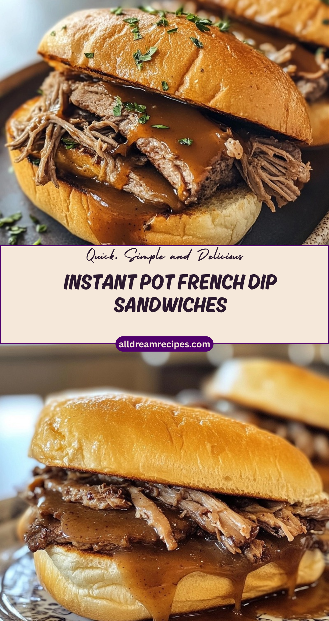 Instant Pot French Dip Sandwiches