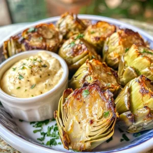 Crispy Air Fryer Artichoke Hearts with Lemon Aioli