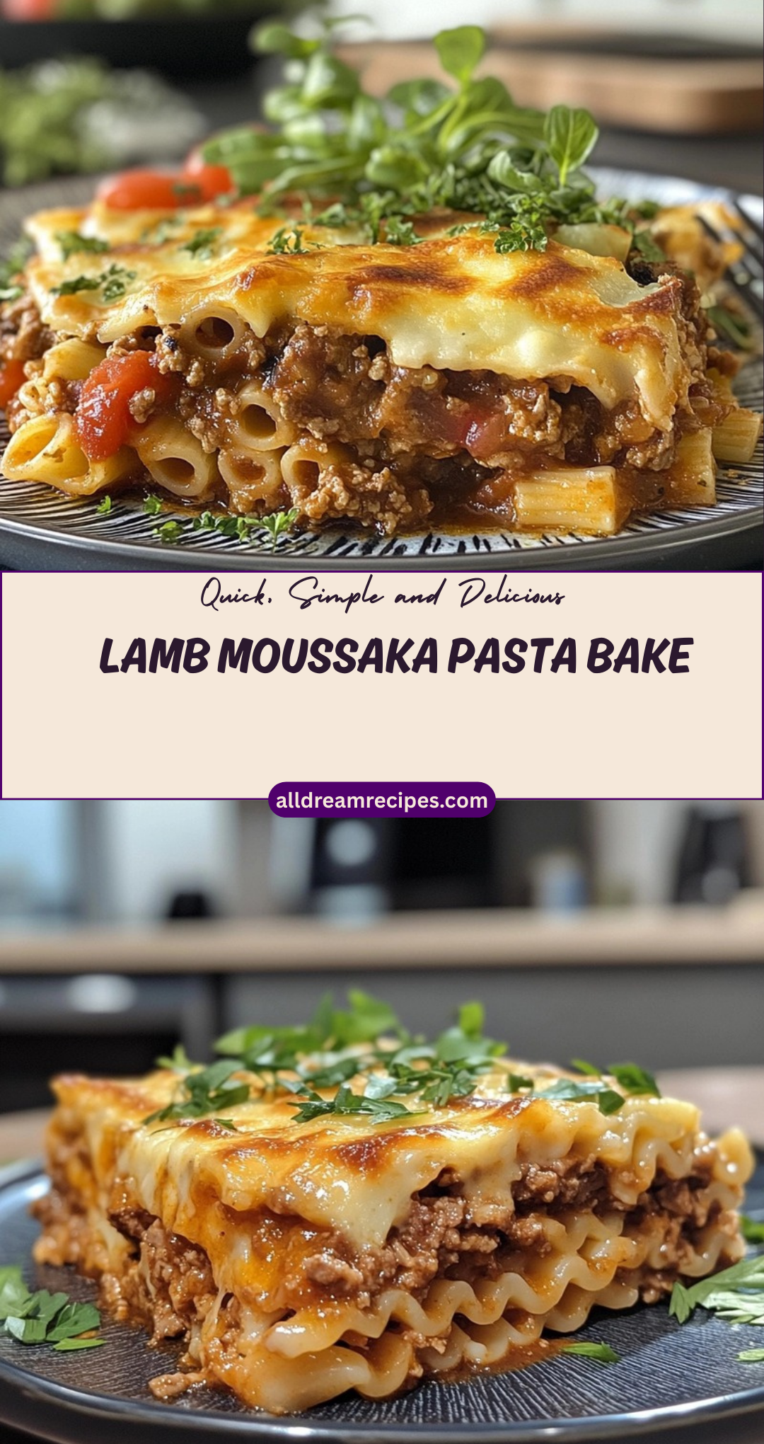 Lamb Moussaka Pasta Bake