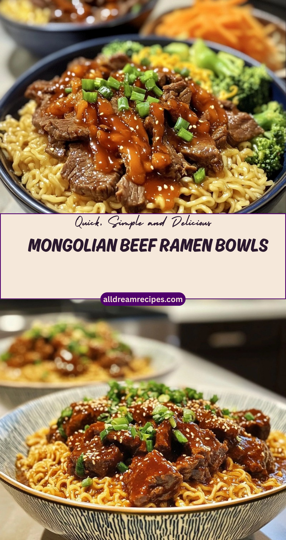 Mongolian Beef Ramen Bowls