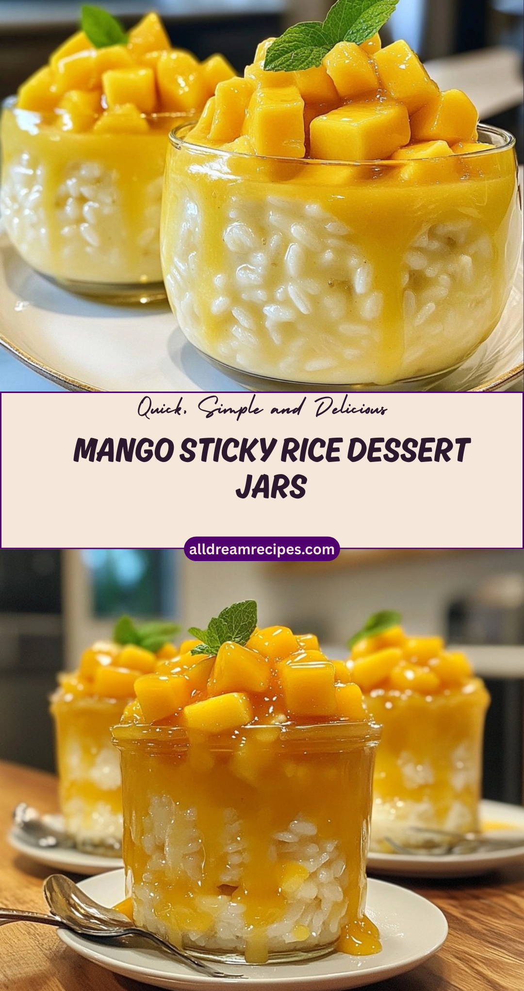 Mango Sticky Rice Dessert Jars