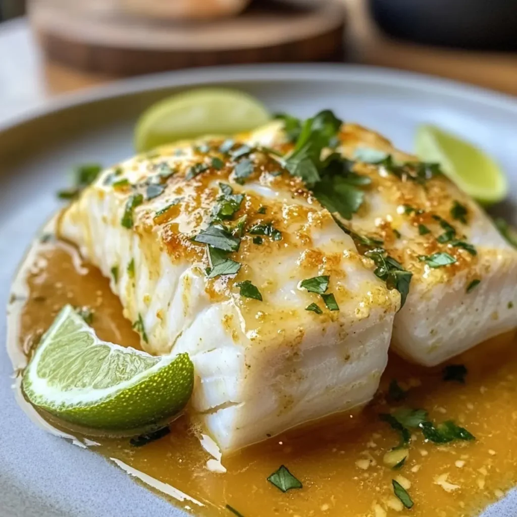 Coconut Lime Poached White Fish