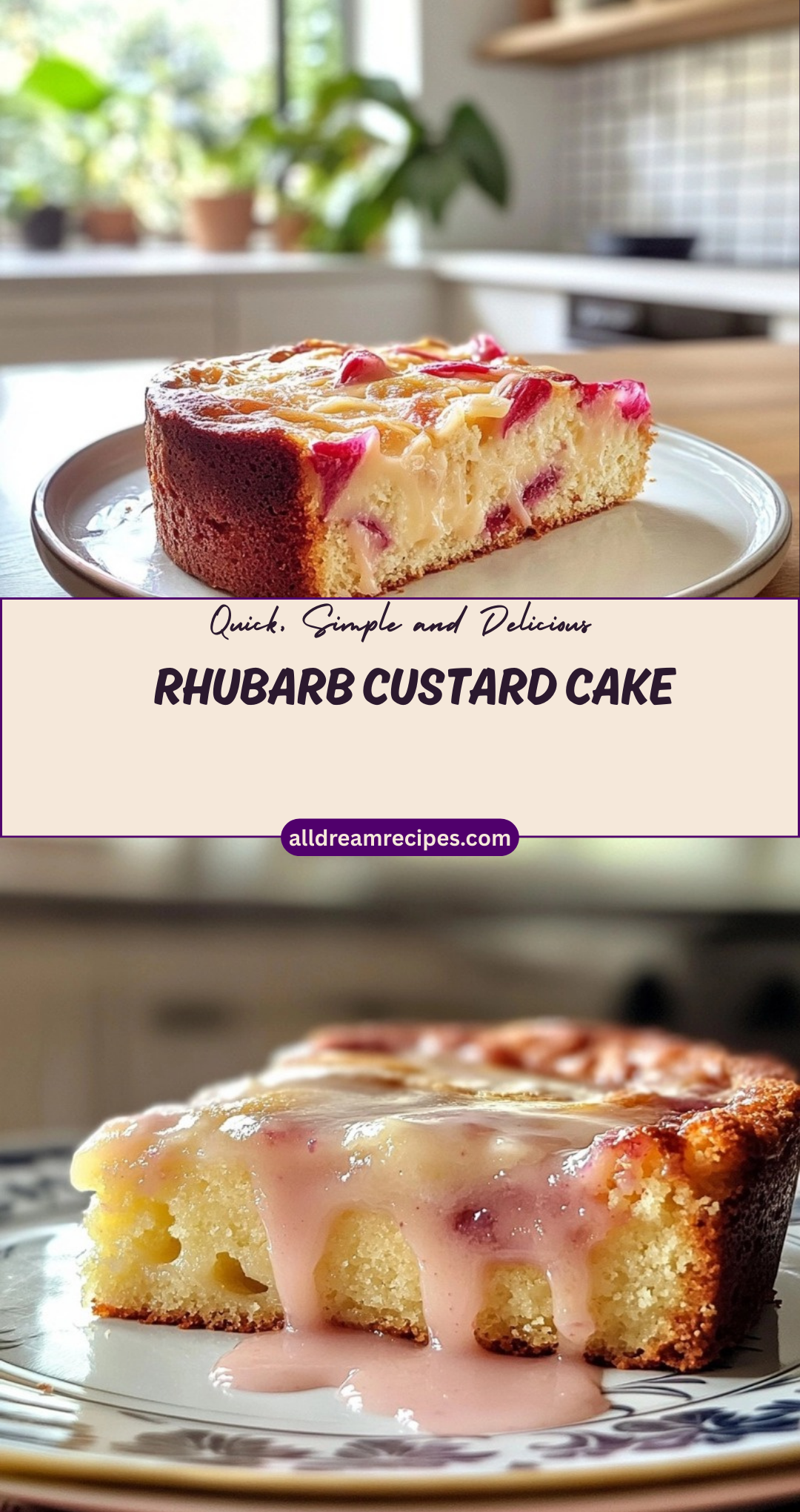 Rhubarb Custard Cake