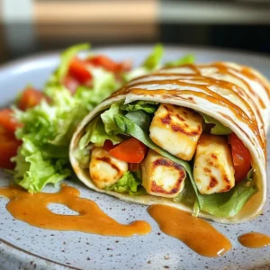 Hot Honey Halloumi Wrap