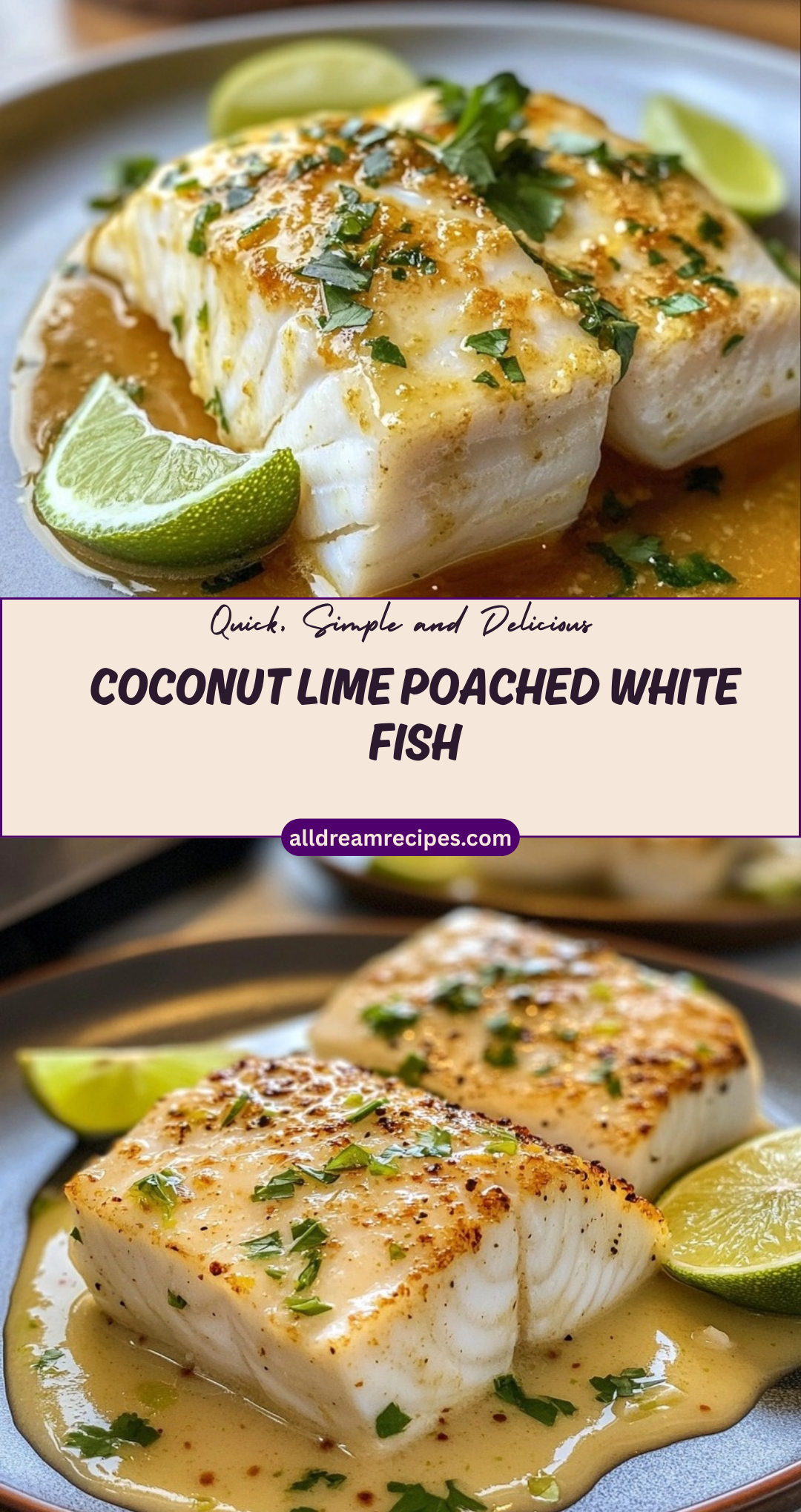 Coconut Lime Poached White Fish