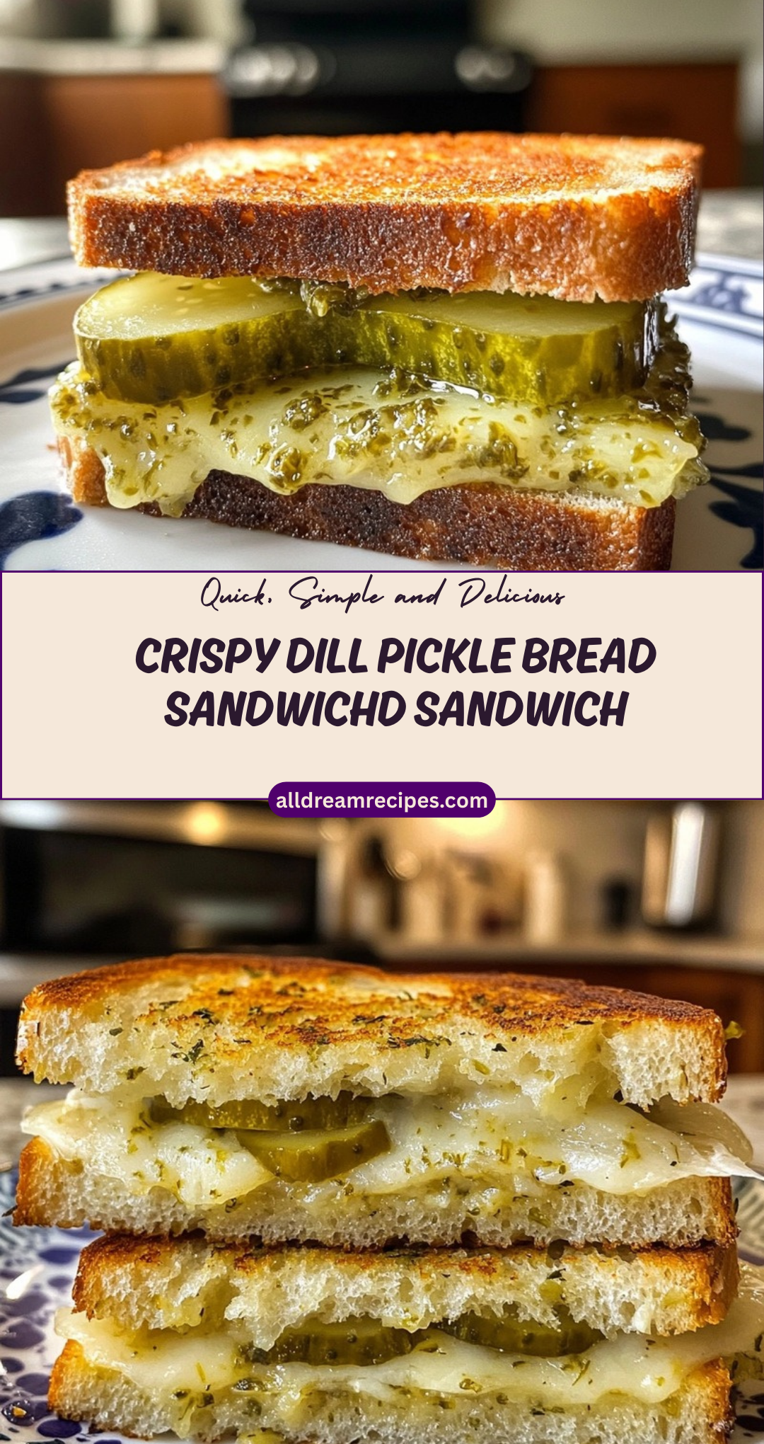 Crispy Dill Pickle Bread Sandwichd Sandwich