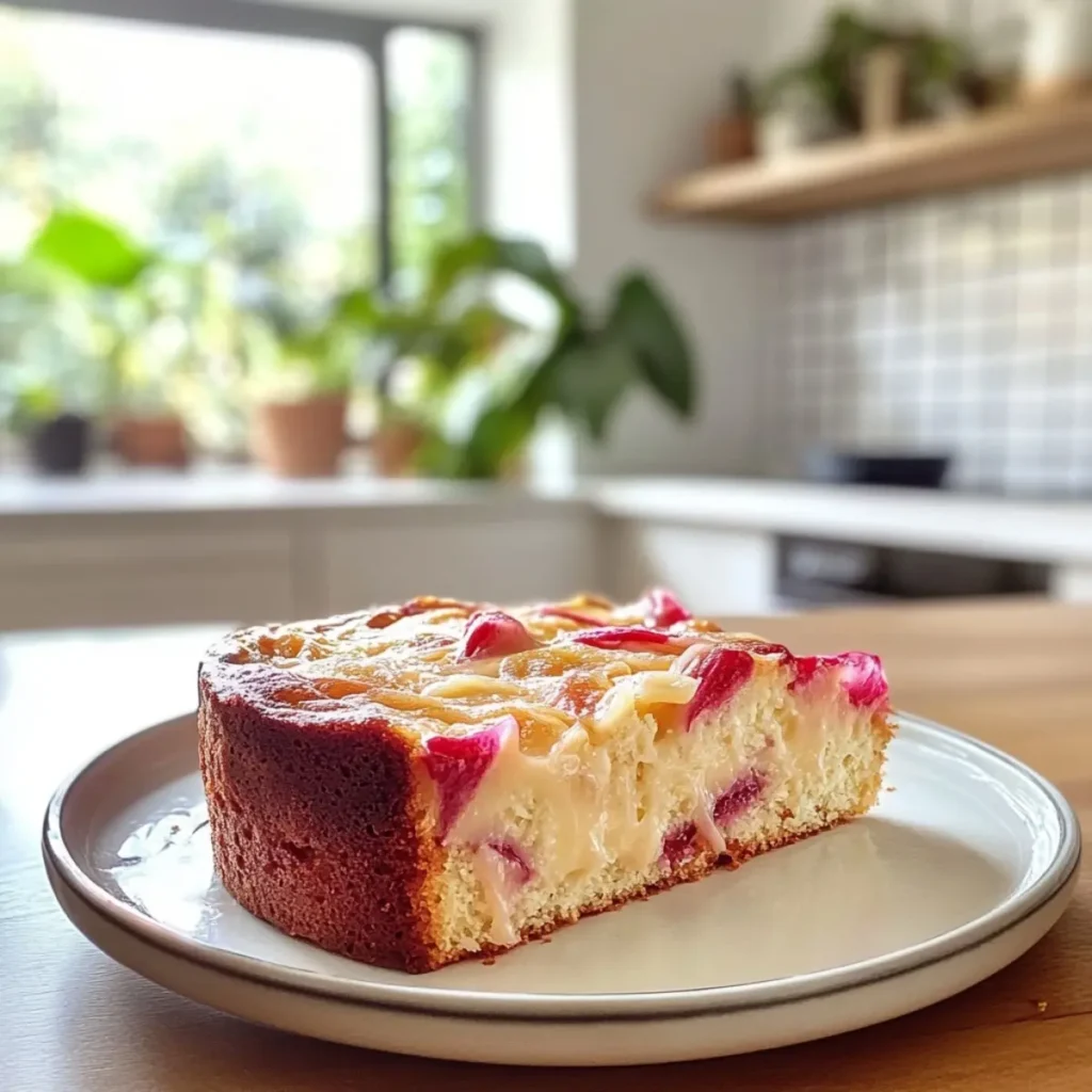 Rhubarb Custard Cake