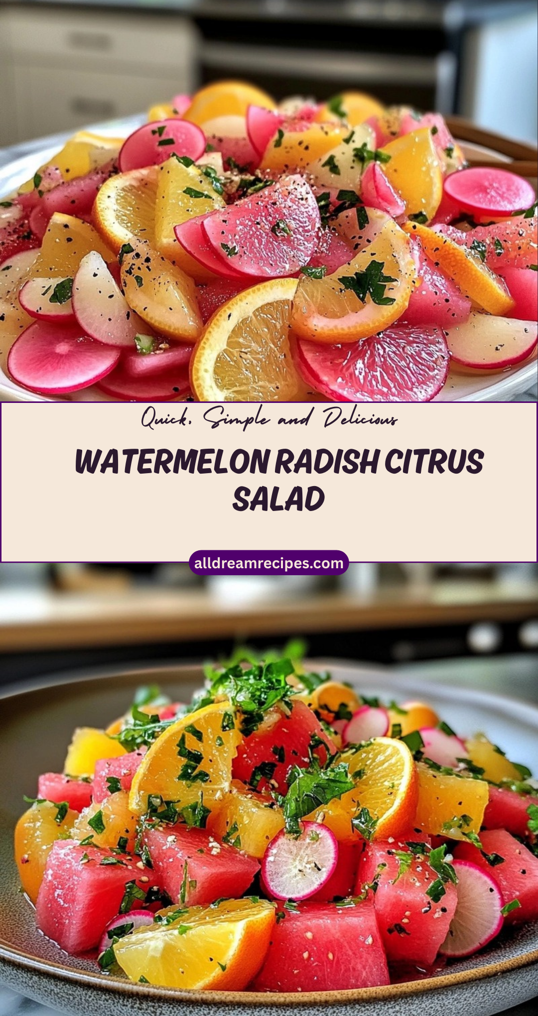 Watermelon Radish Citrus Salad