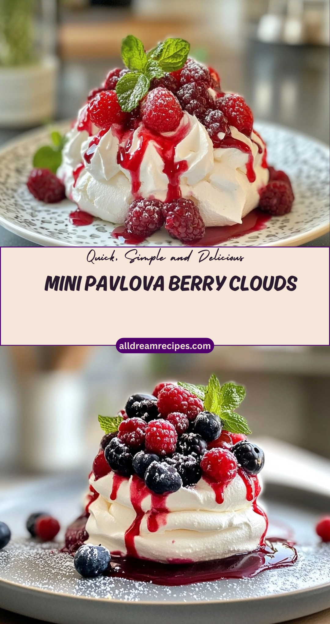 Mini Pavlova Berry Clouds