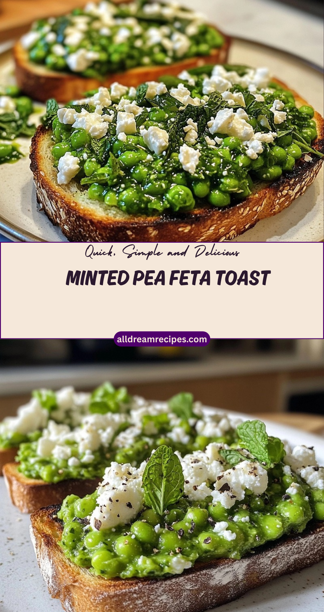 Minted Pea Feta Toast