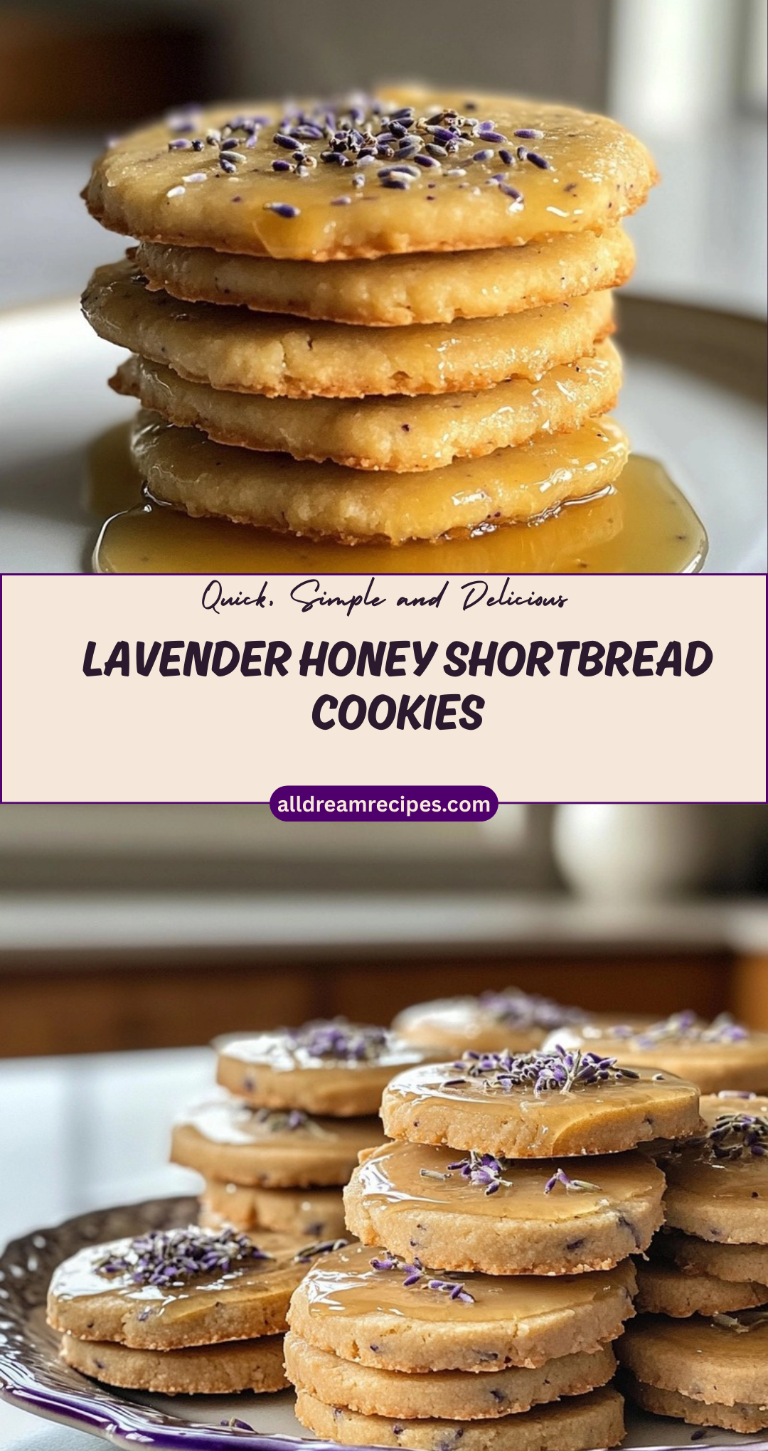 Lavender Honey Shortbread Cookies