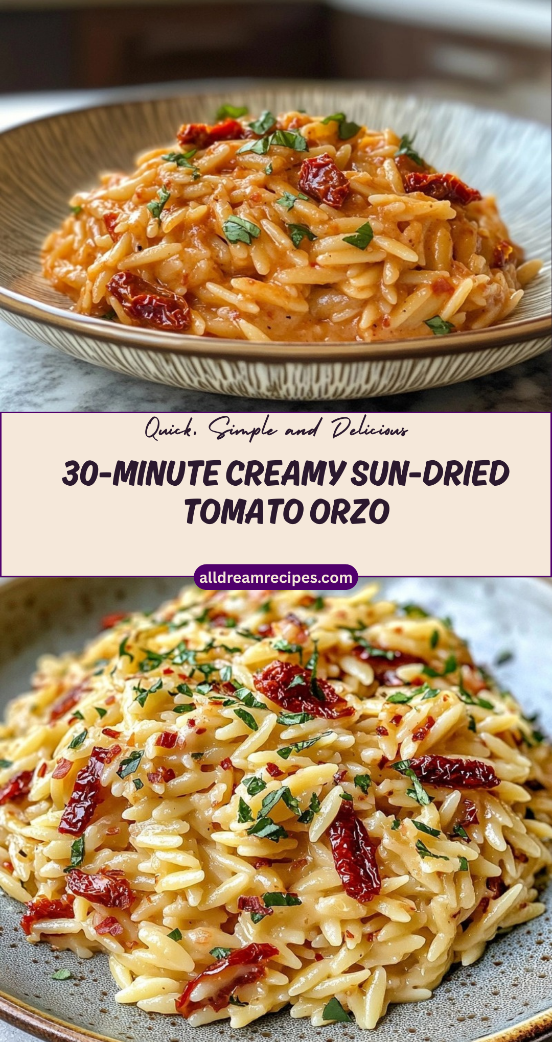 30-Minute Creamy Sun-Dried Tomato Orzo