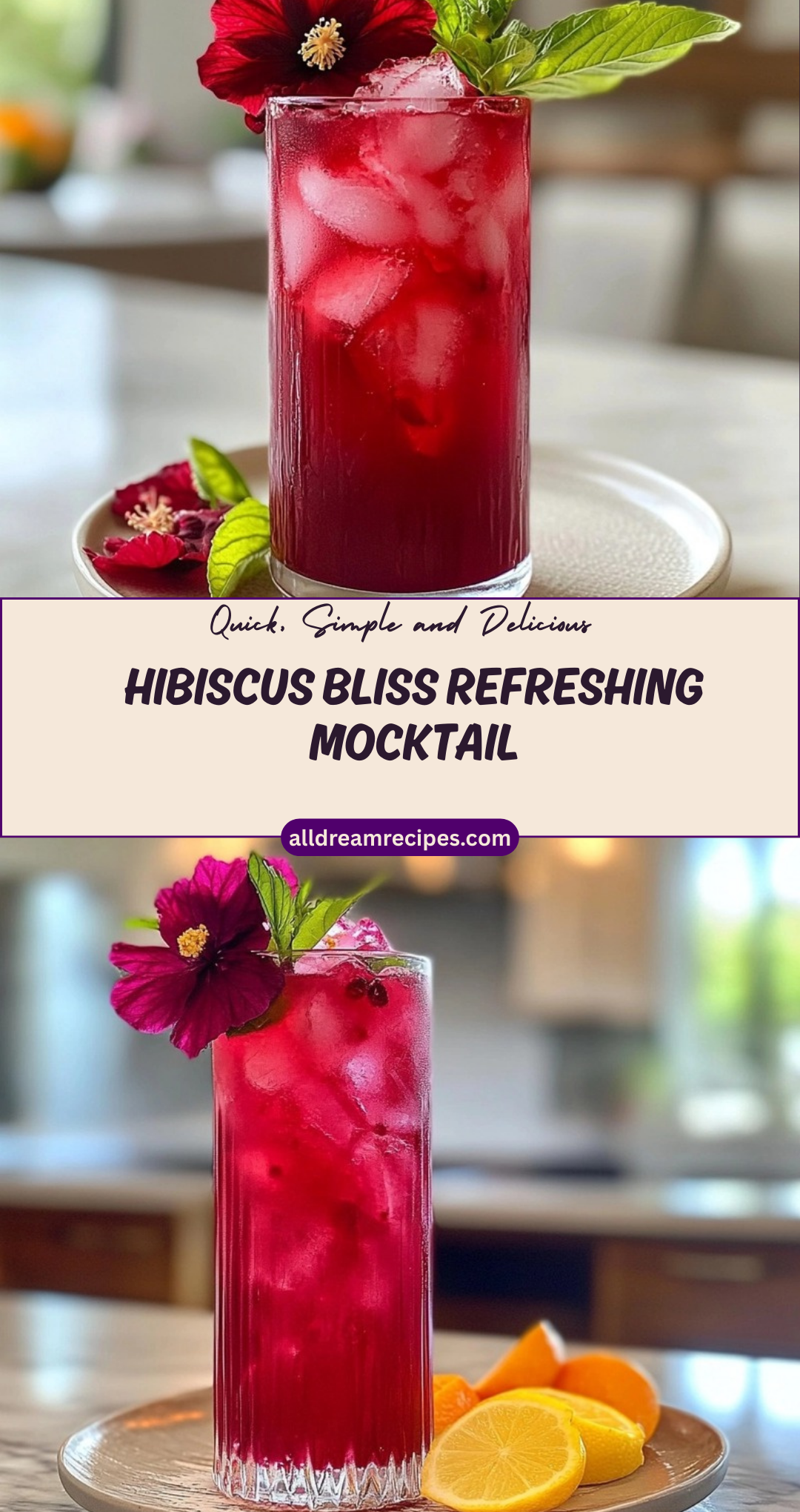 Hibiscus Bliss Refreshing Mocktail